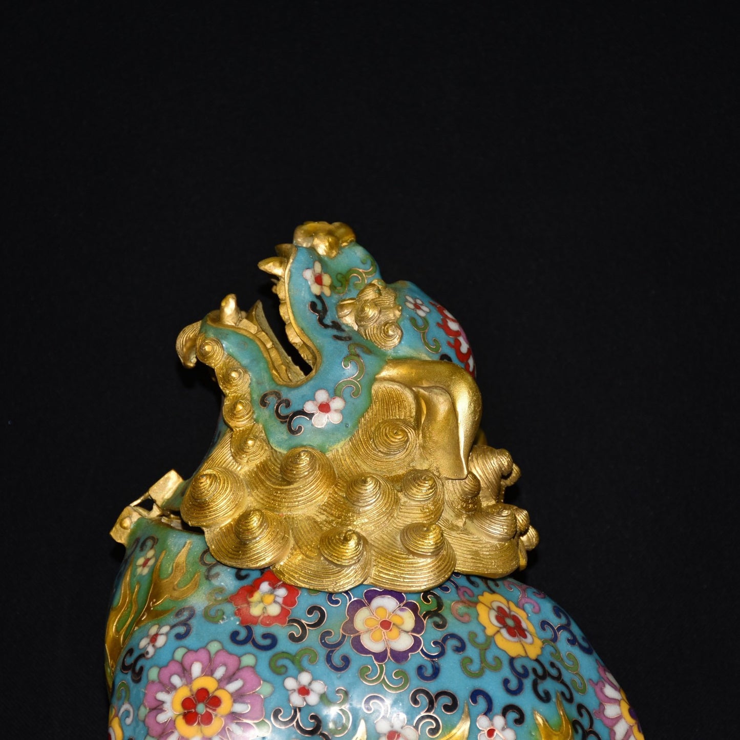 Pure copper cloisonne incense burner ornament