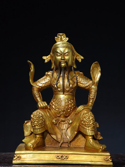 Chinese antique pure copper statue of Guan Gong Buddha