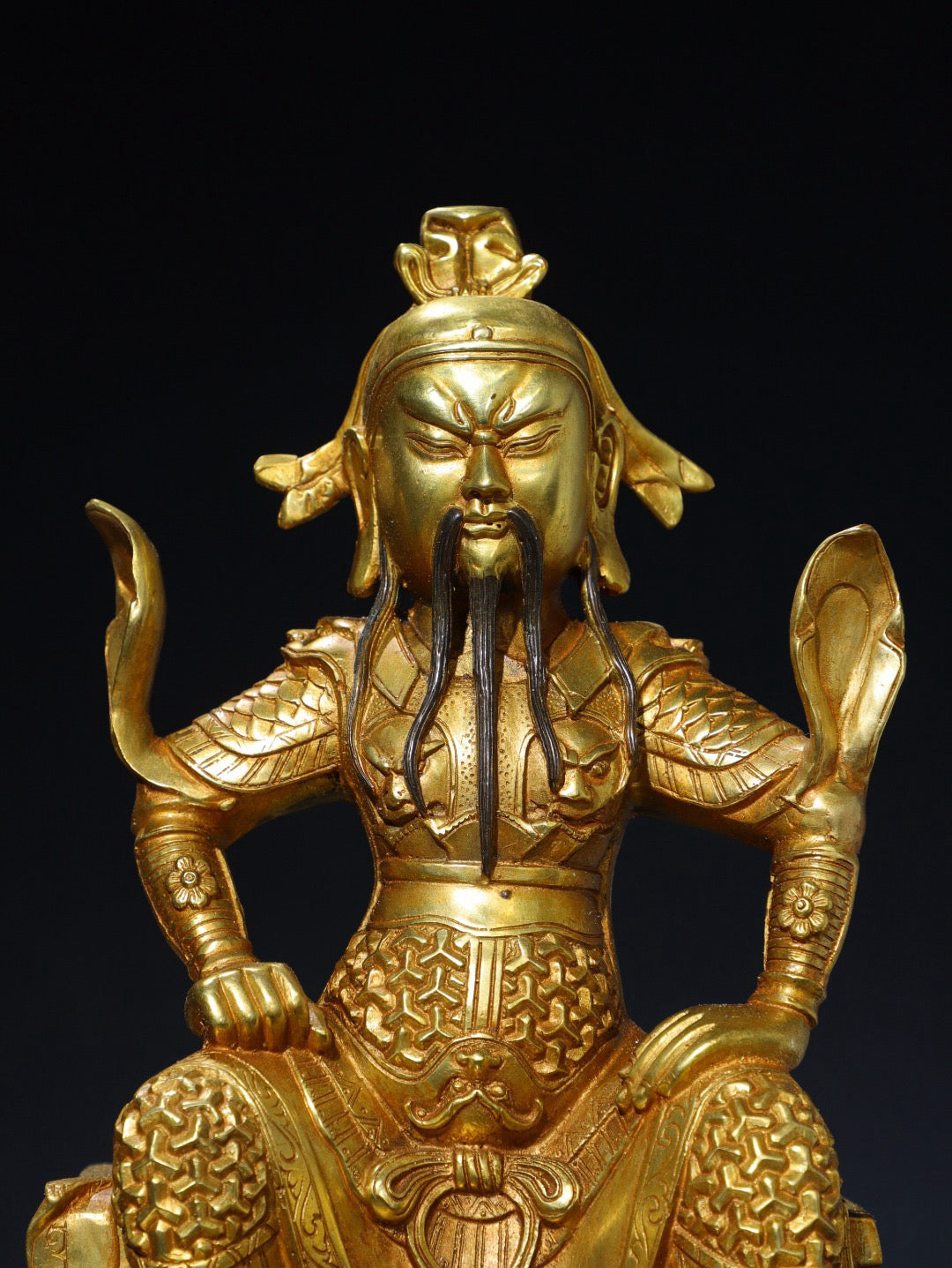 Chinese antique pure copper statue of Guan Gong Buddha