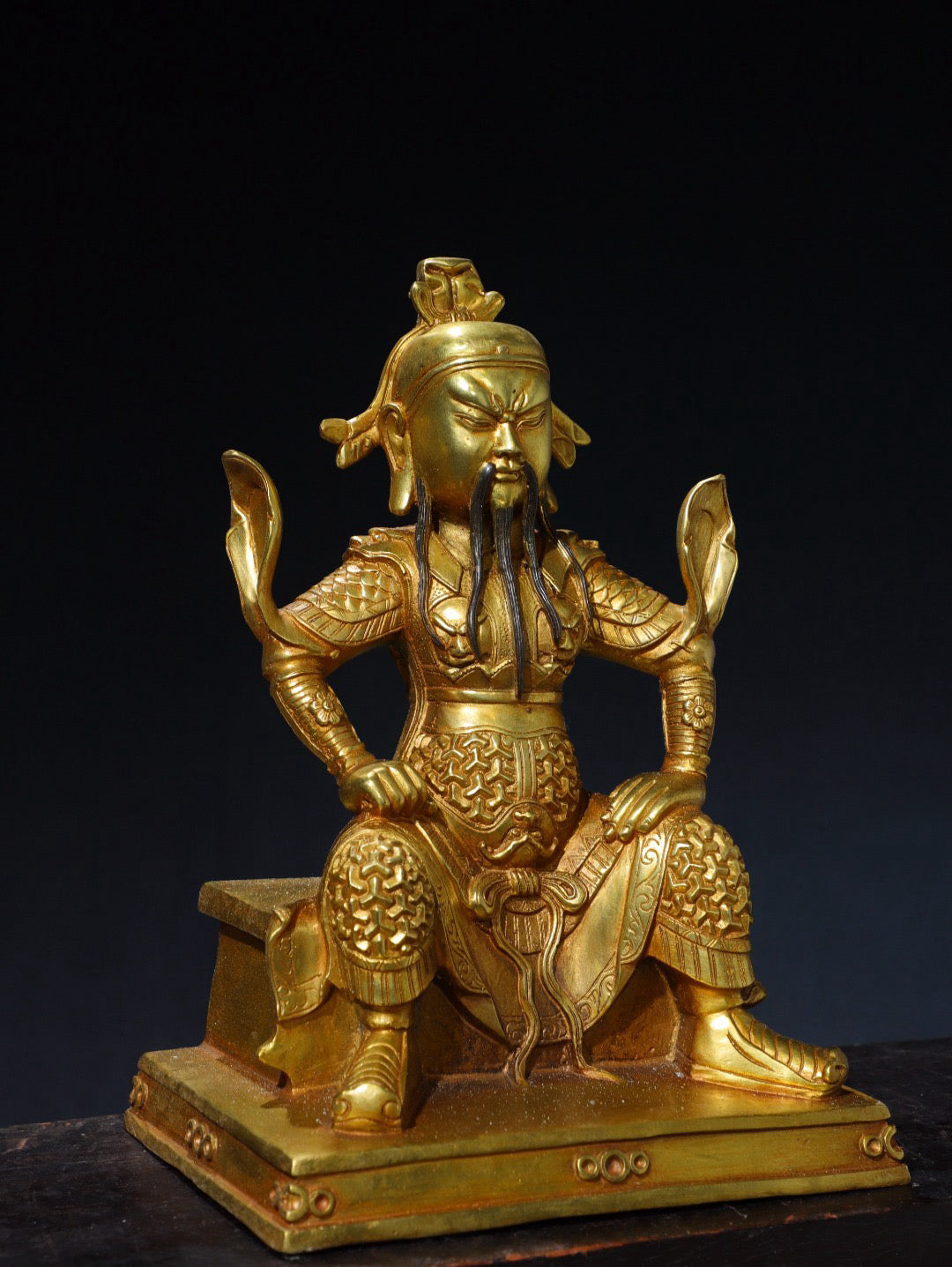 Chinese antique pure copper statue of Guan Gong Buddha