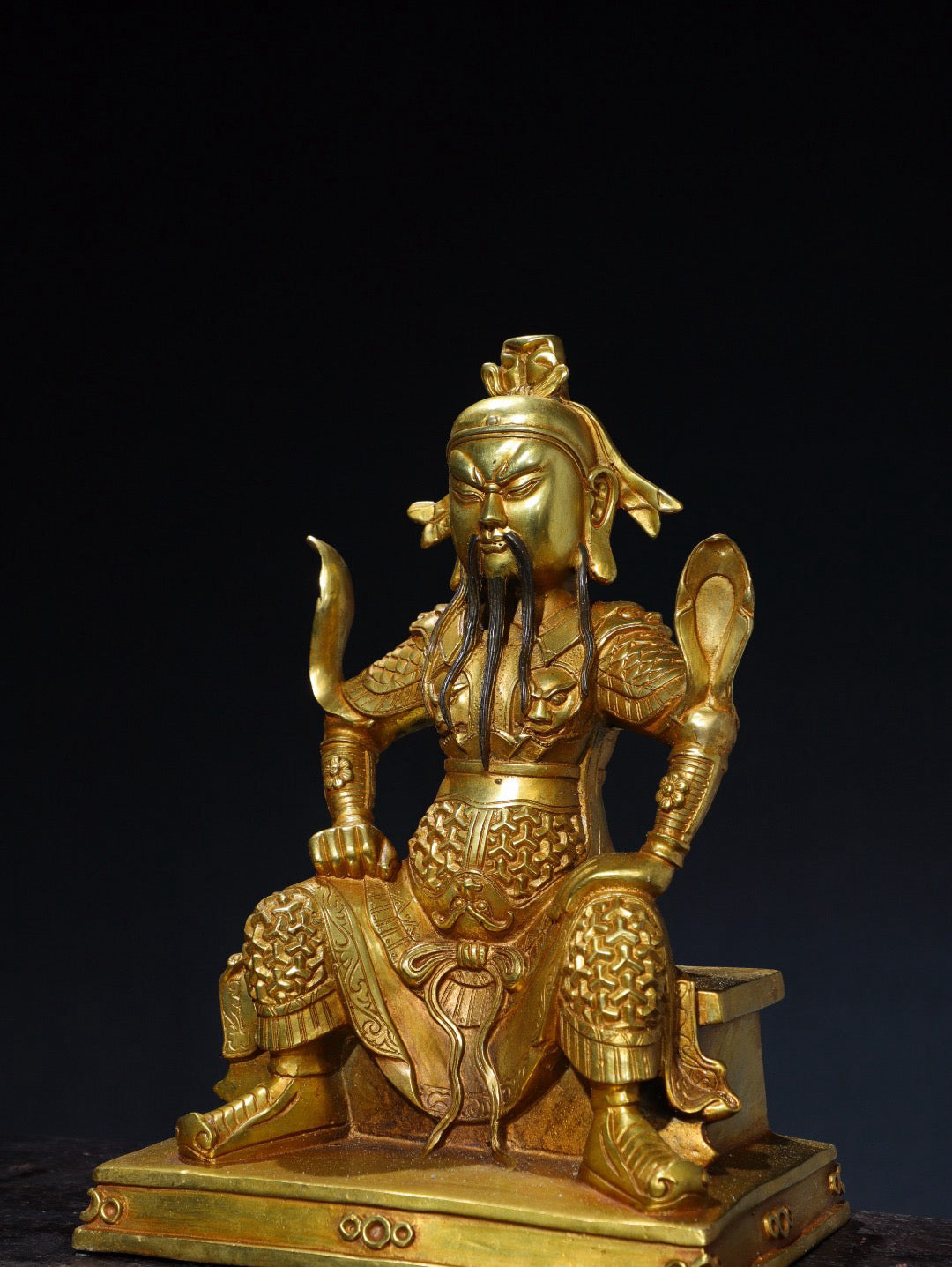 Chinese antique pure copper statue of Guan Gong Buddha