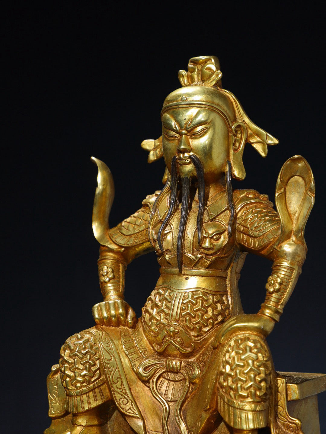 Chinese antique pure copper statue of Guan Gong Buddha