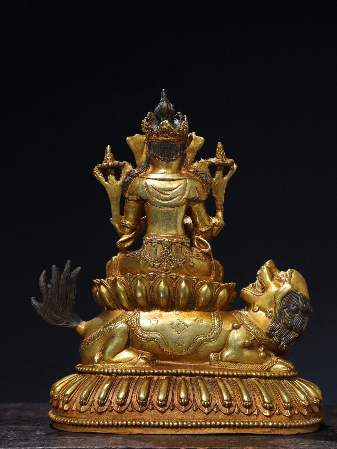 Chinese antique pure copper statue of Manjushri Bodhisattva