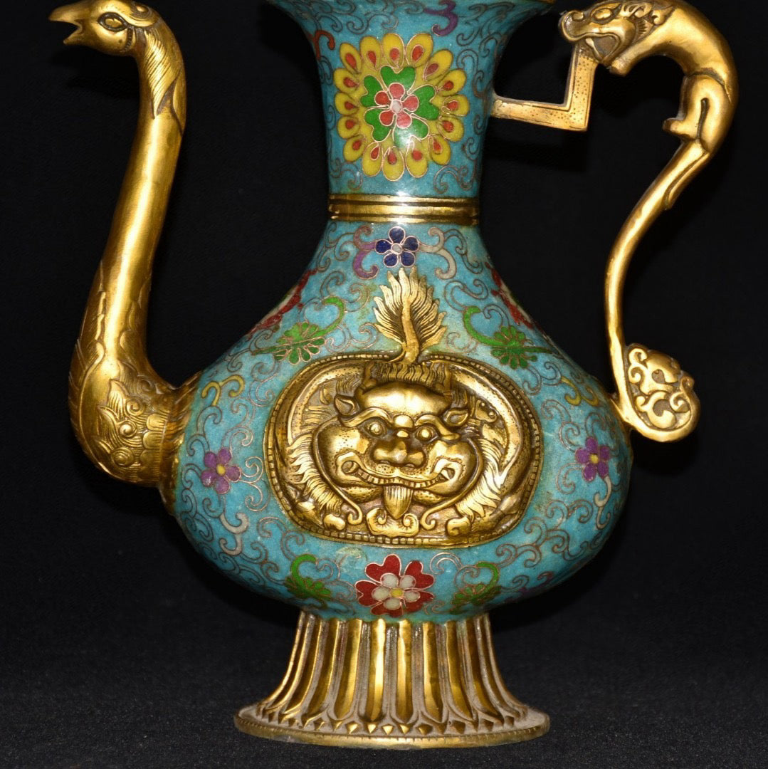 Pure copper cloisonne wine pot ornament