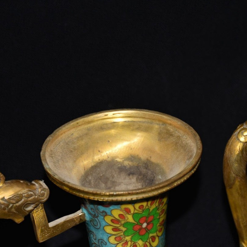 Pure copper cloisonne wine pot ornament