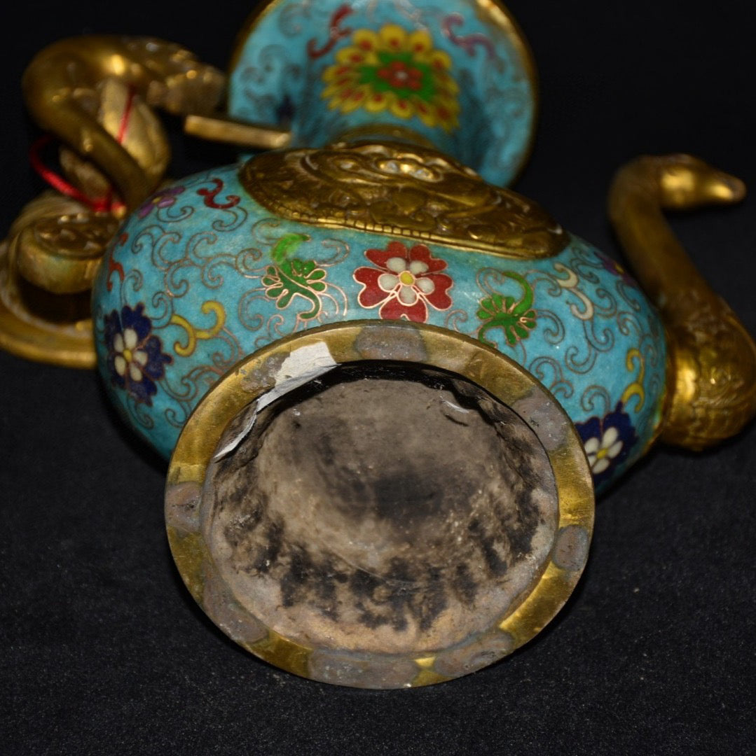 Pure copper cloisonne wine pot ornament