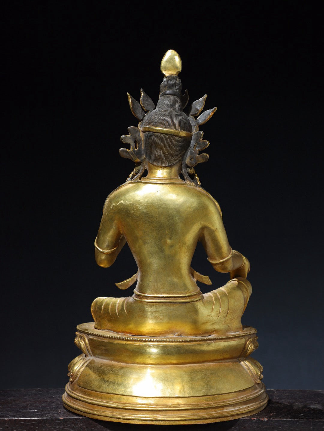 Chinese antique pure copper green Tara Buddha statue