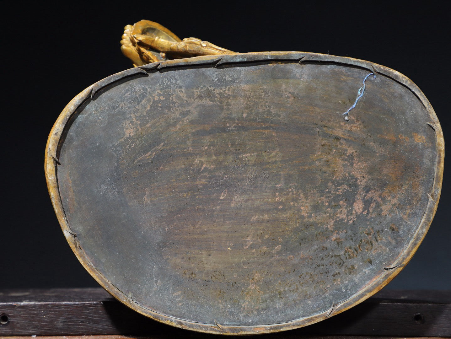 Chinese antique pure copper green Tara Buddha statue