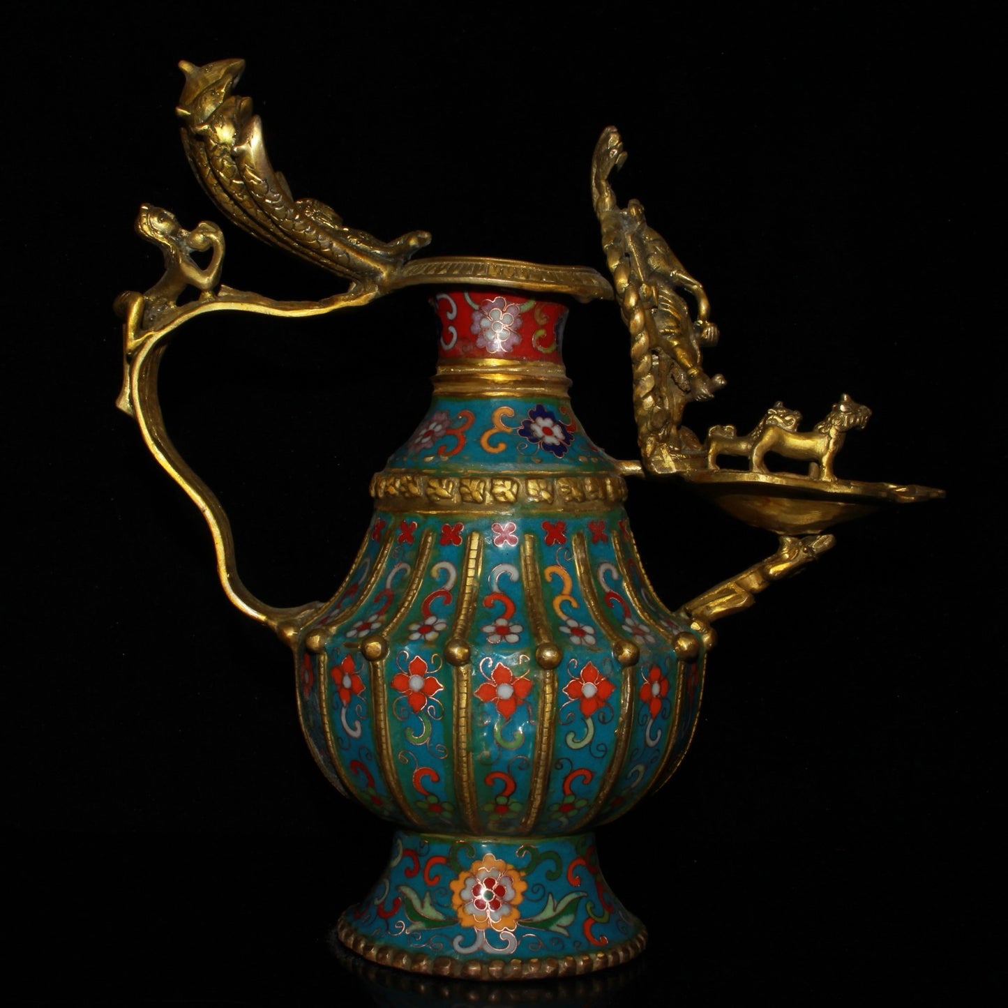 Pure copper cloisonne lamp oil pot ornament