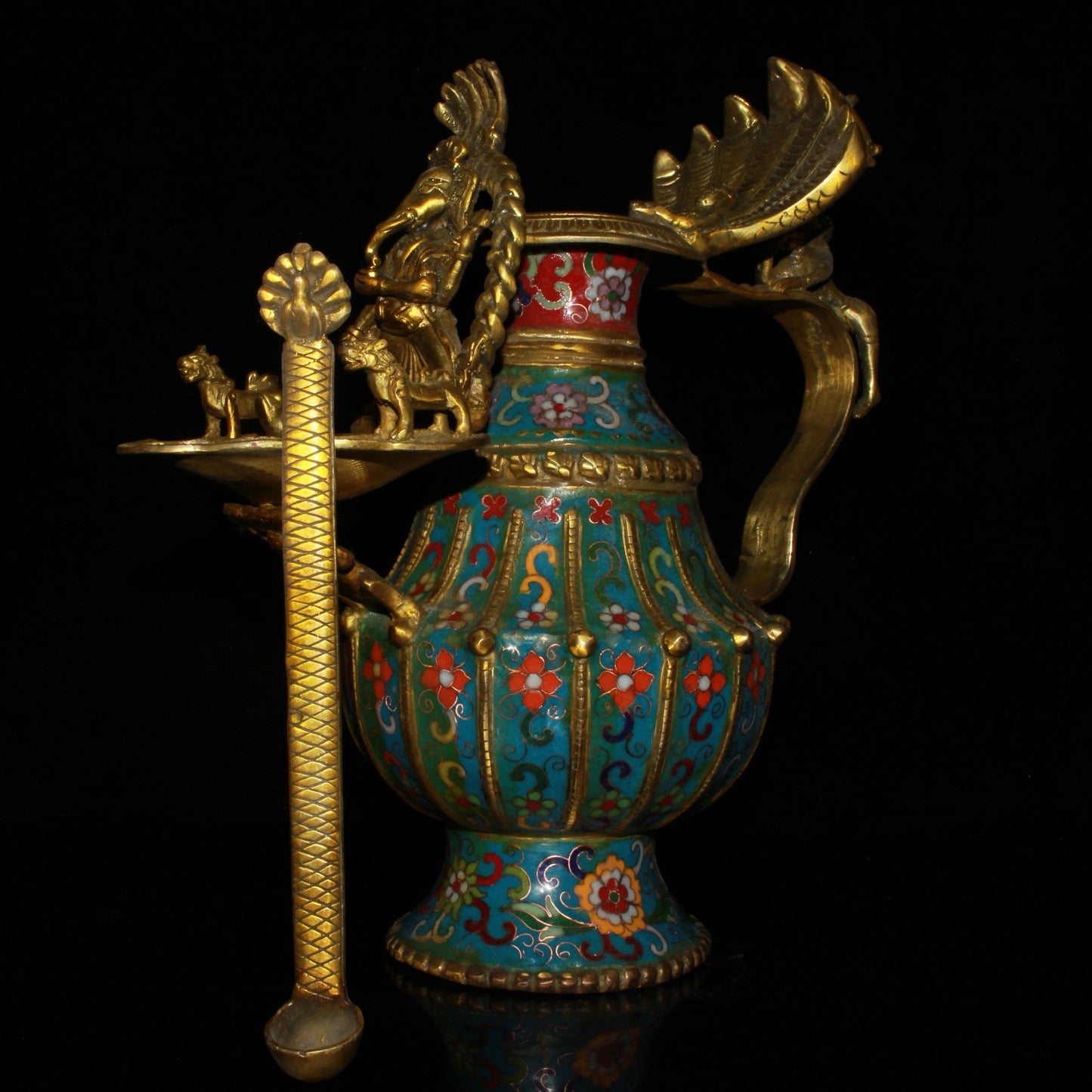 Pure copper cloisonne lamp oil pot ornament