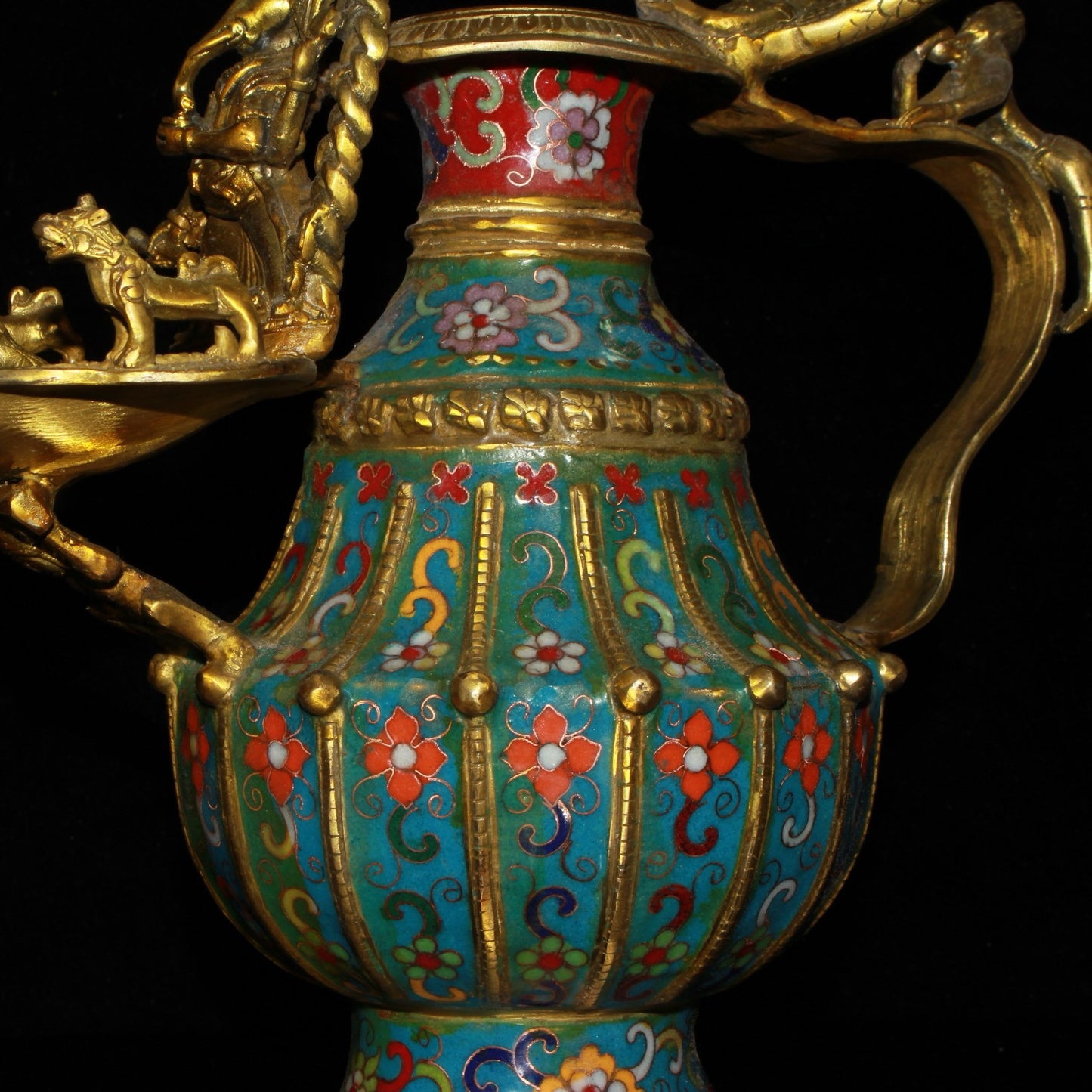 Pure copper cloisonne lamp oil pot ornament