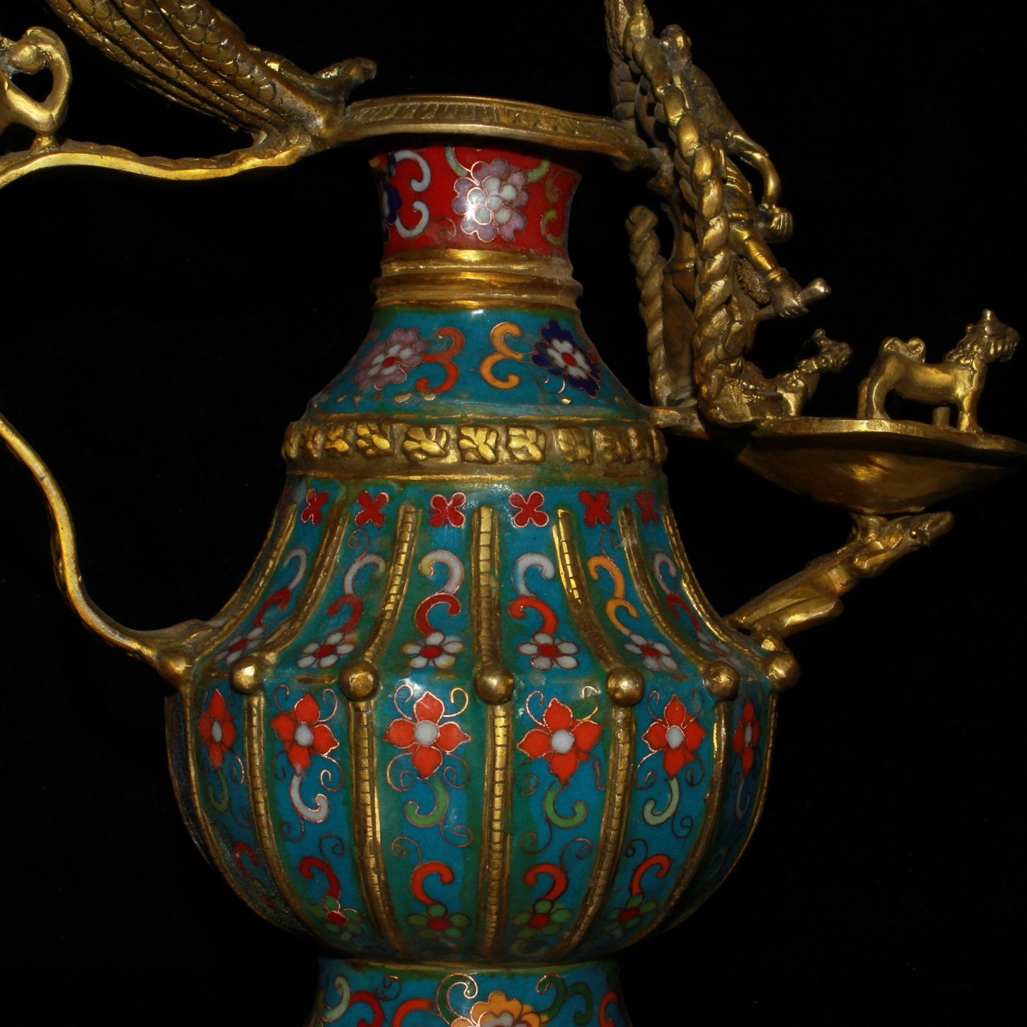 Pure copper cloisonne lamp oil pot ornament