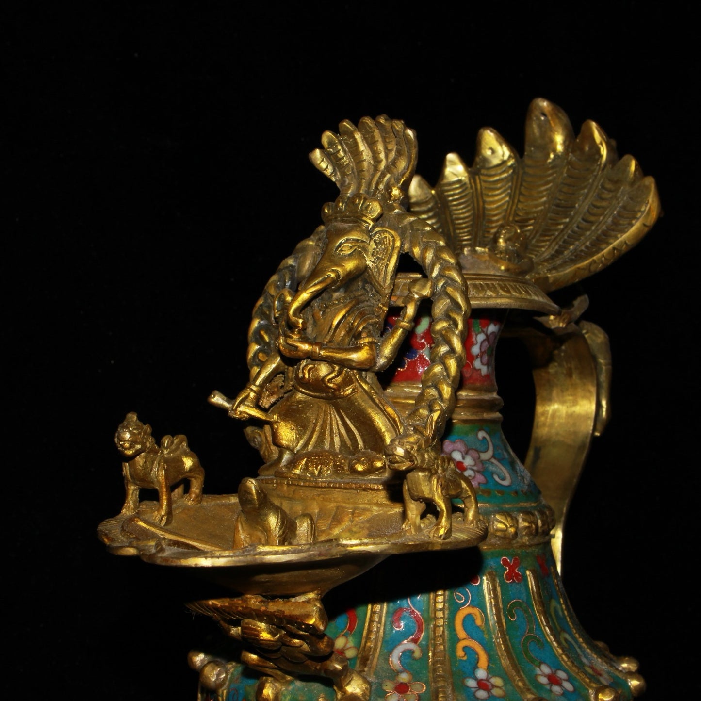Pure copper cloisonne lamp oil pot ornament