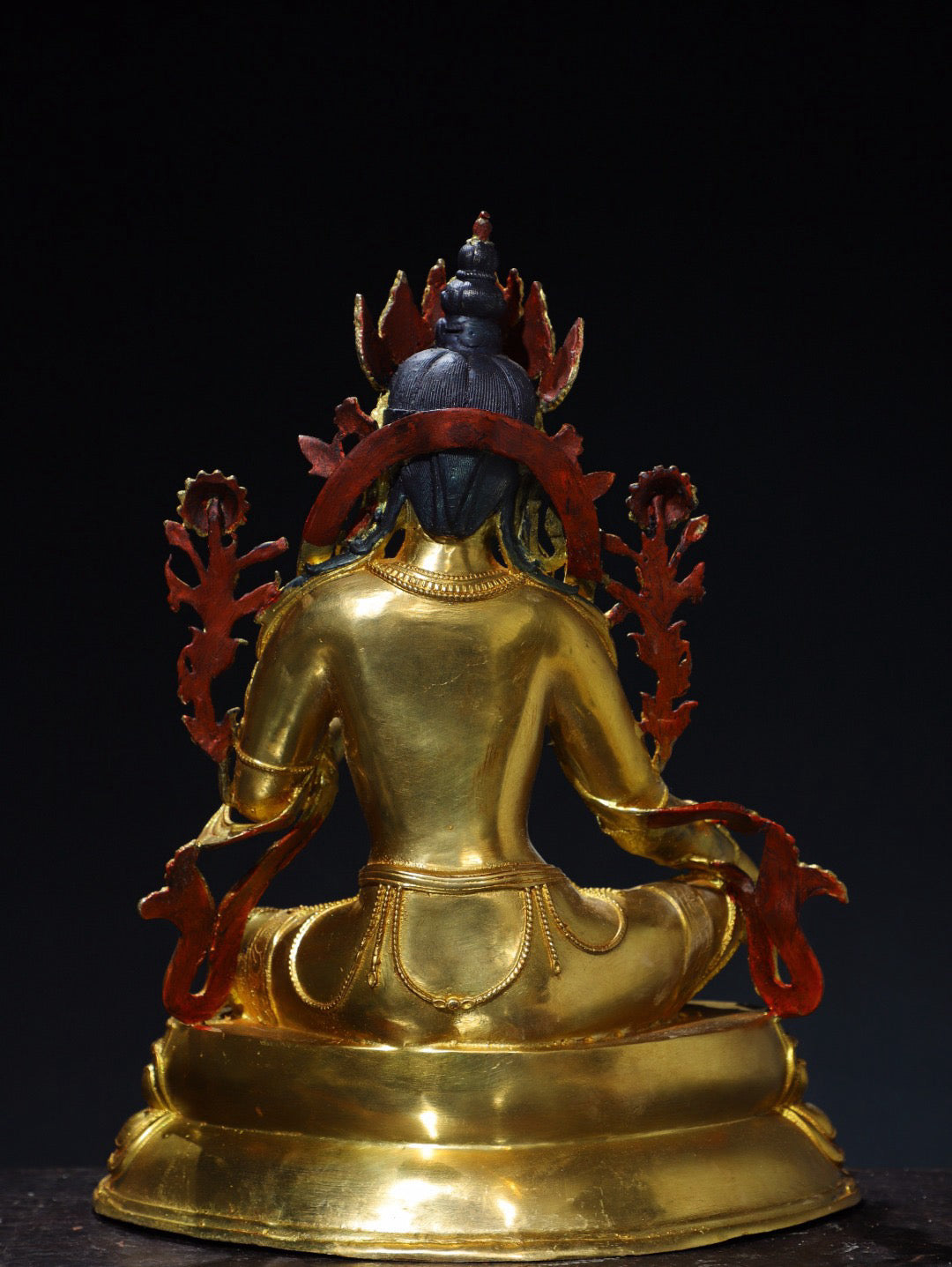 Chinese antique pure copper green Tara Buddha statue