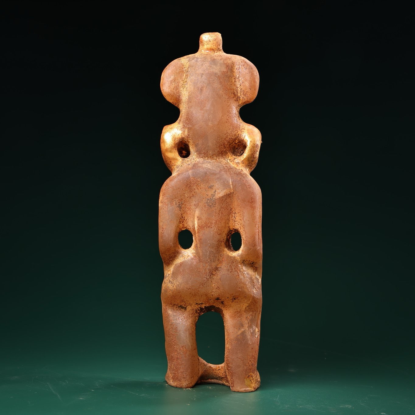 Chinese Antique Crystal Gilded Red Mountain Culture Man