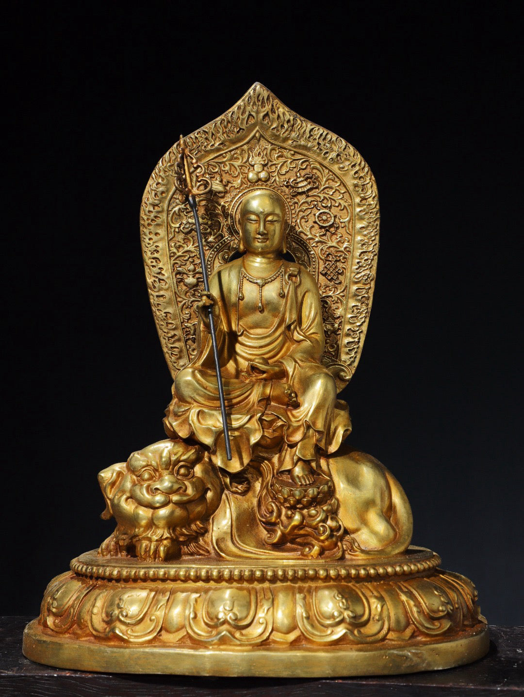 Chinese Antique Pure Copper Ksitigarbha Buddha Statue