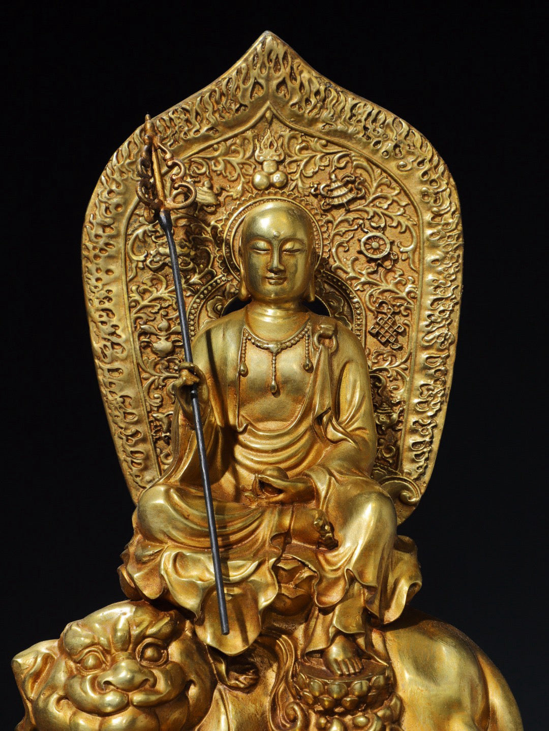 Chinese Antique Pure Copper Ksitigarbha Buddha Statue