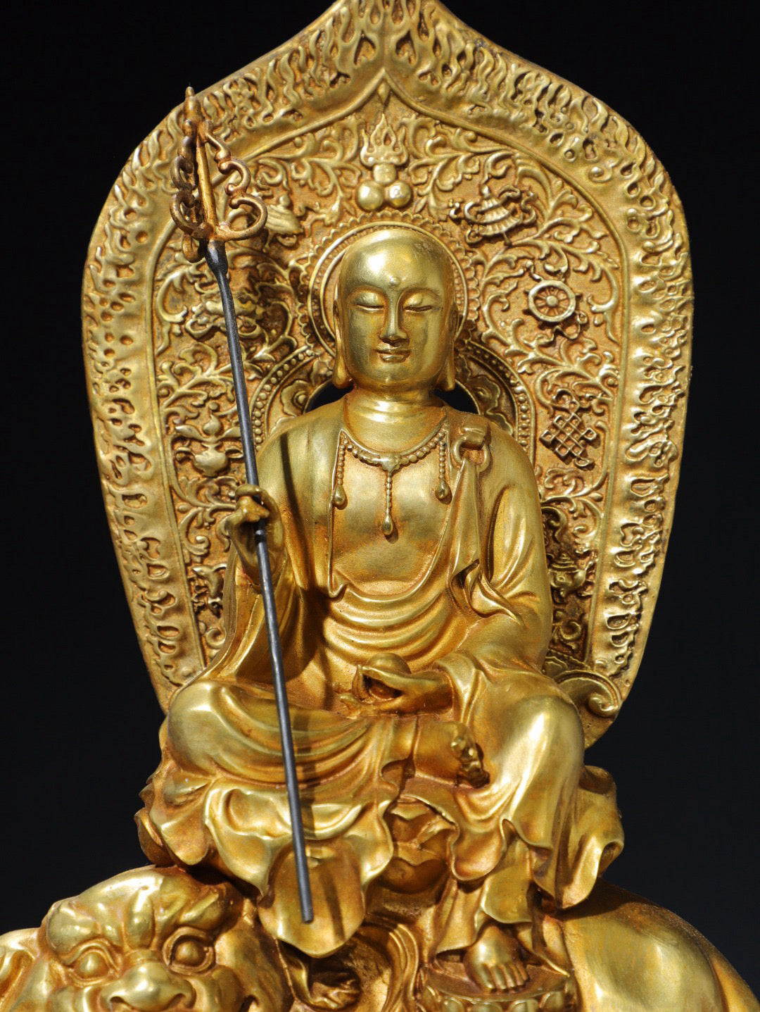 Chinese Antique Pure Copper Ksitigarbha Buddha Statue