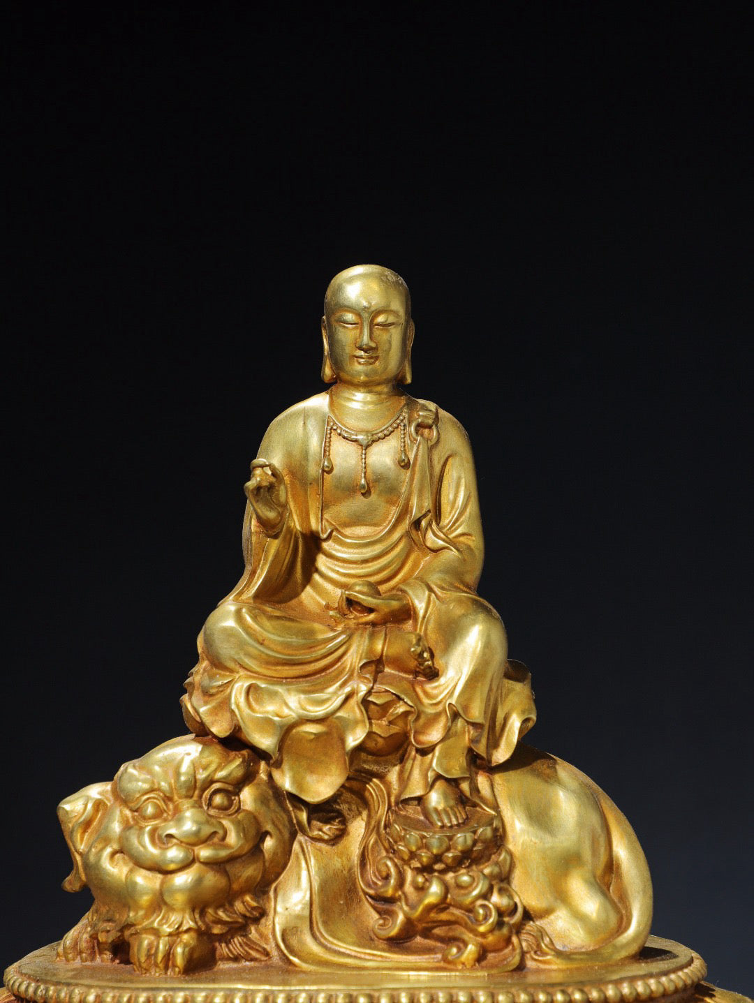 Chinese Antique Pure Copper Ksitigarbha Buddha Statue