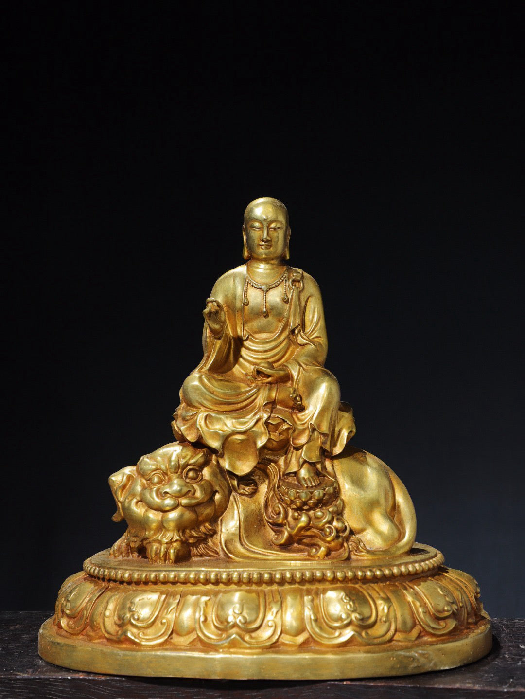 Chinese Antique Pure Copper Ksitigarbha Buddha Statue