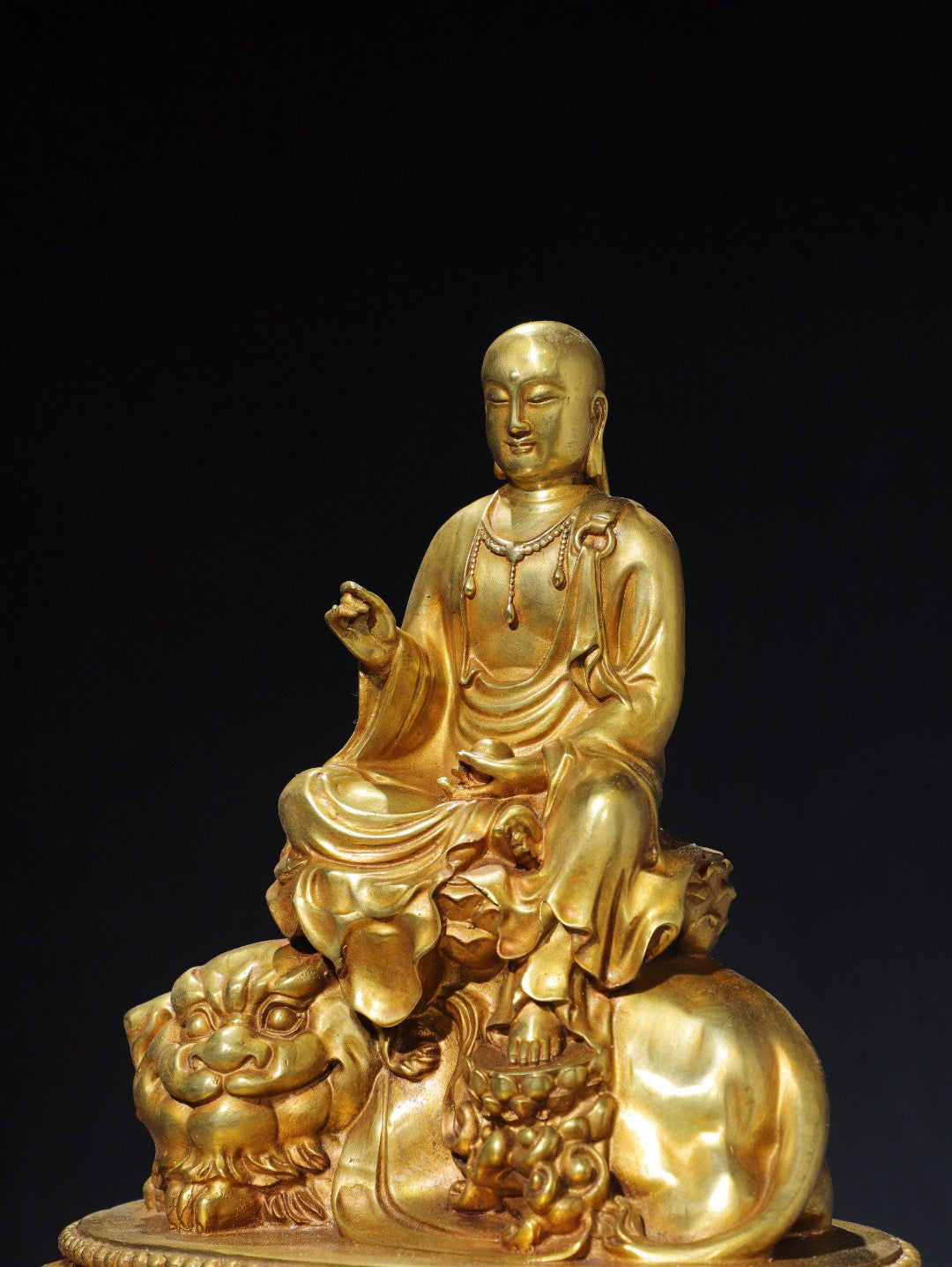 Chinese Antique Pure Copper Ksitigarbha Buddha Statue