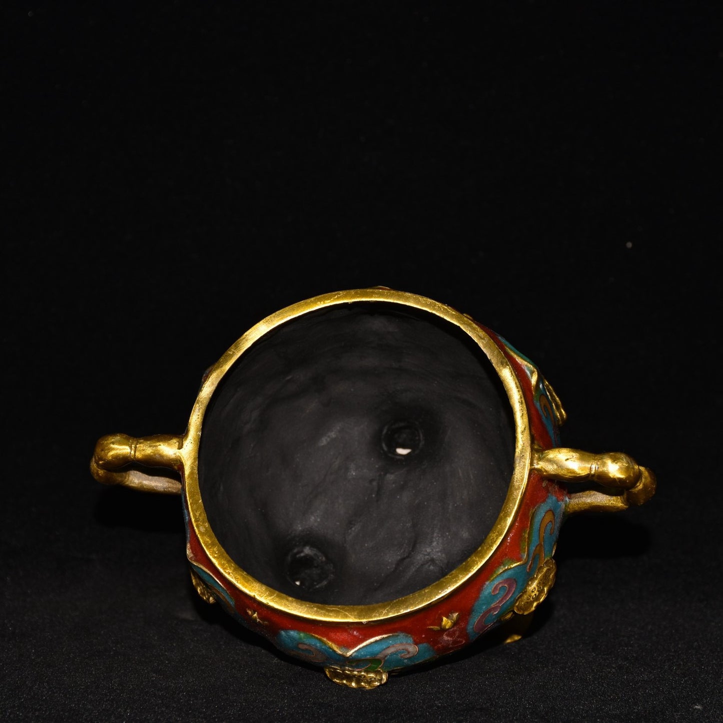 Pure copper cloisonne incense burner ornament