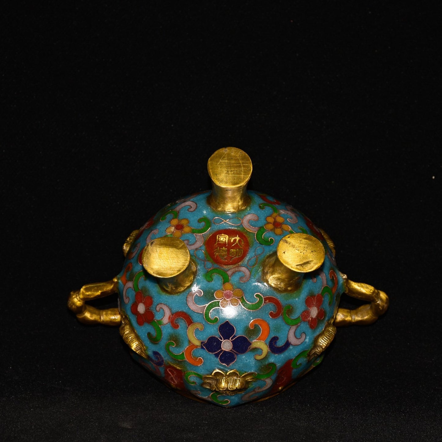 Pure copper cloisonne incense burner ornament