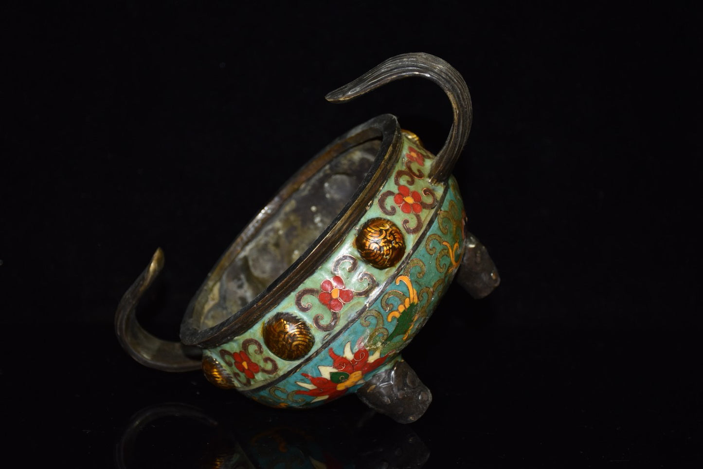 Pure copper cloisonne incense burner ornament