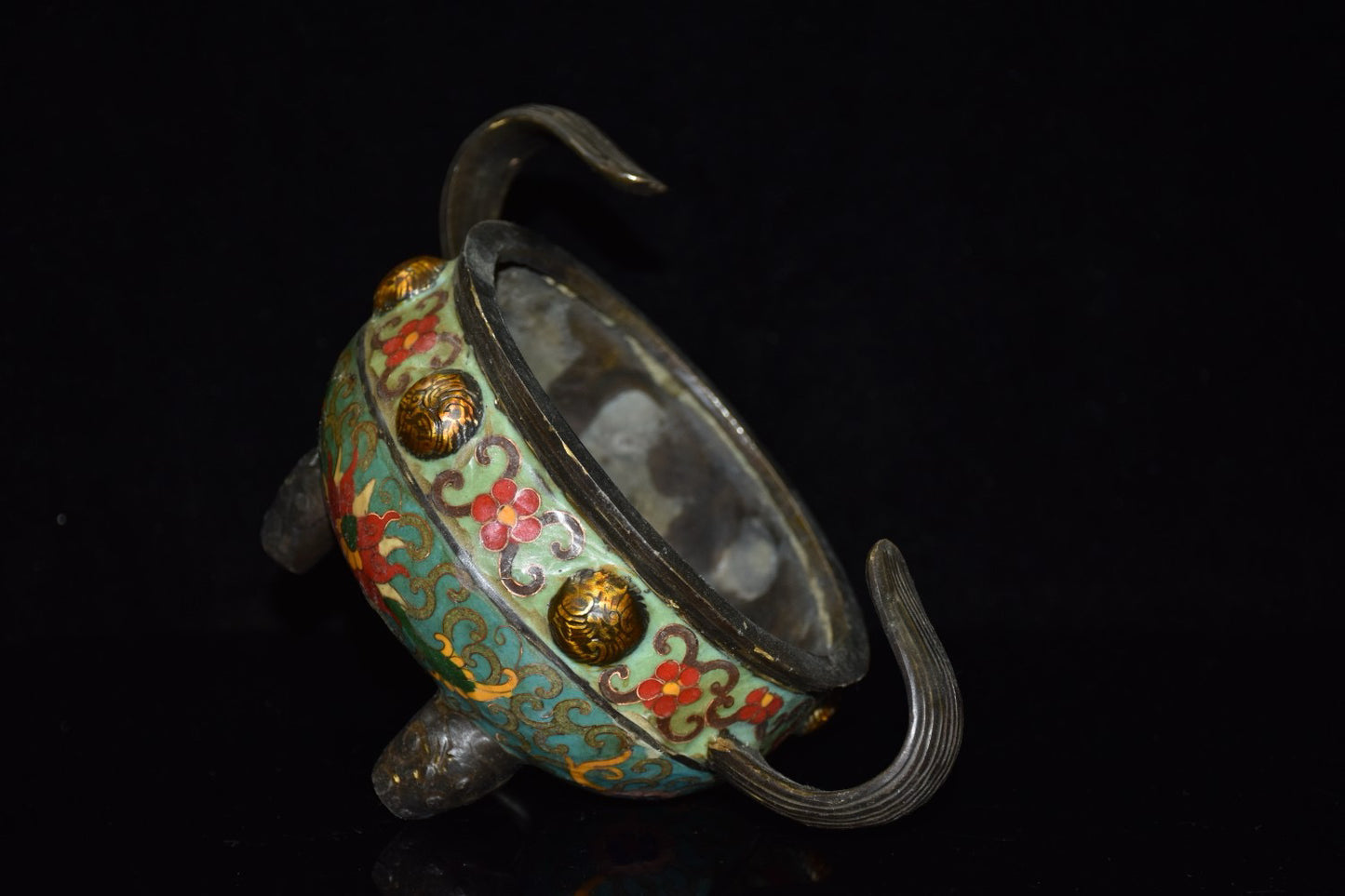 Pure copper cloisonne incense burner ornament