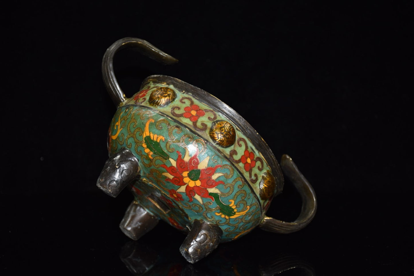 Pure copper cloisonne incense burner ornament