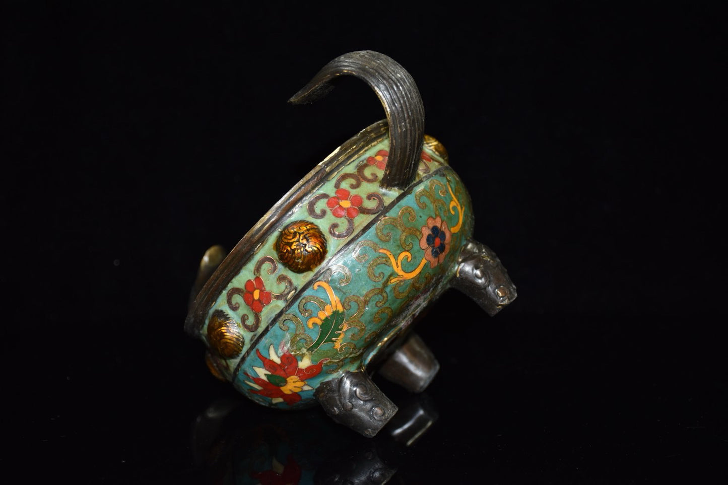 Pure copper cloisonne incense burner ornament