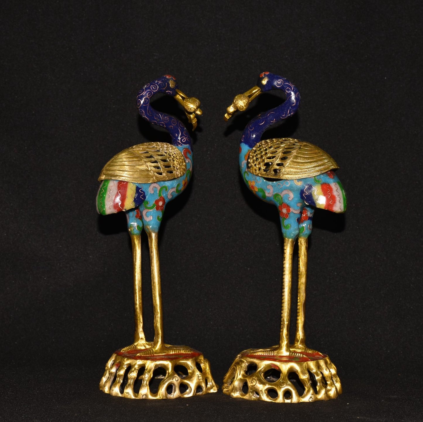 Pure copper cloisonne incense burner ornament