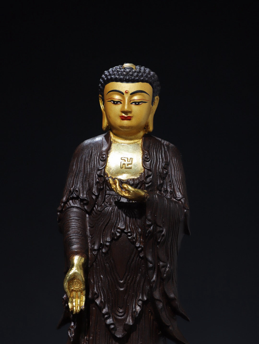 Chinese antique pure copper statue of Amitabha Buddha
