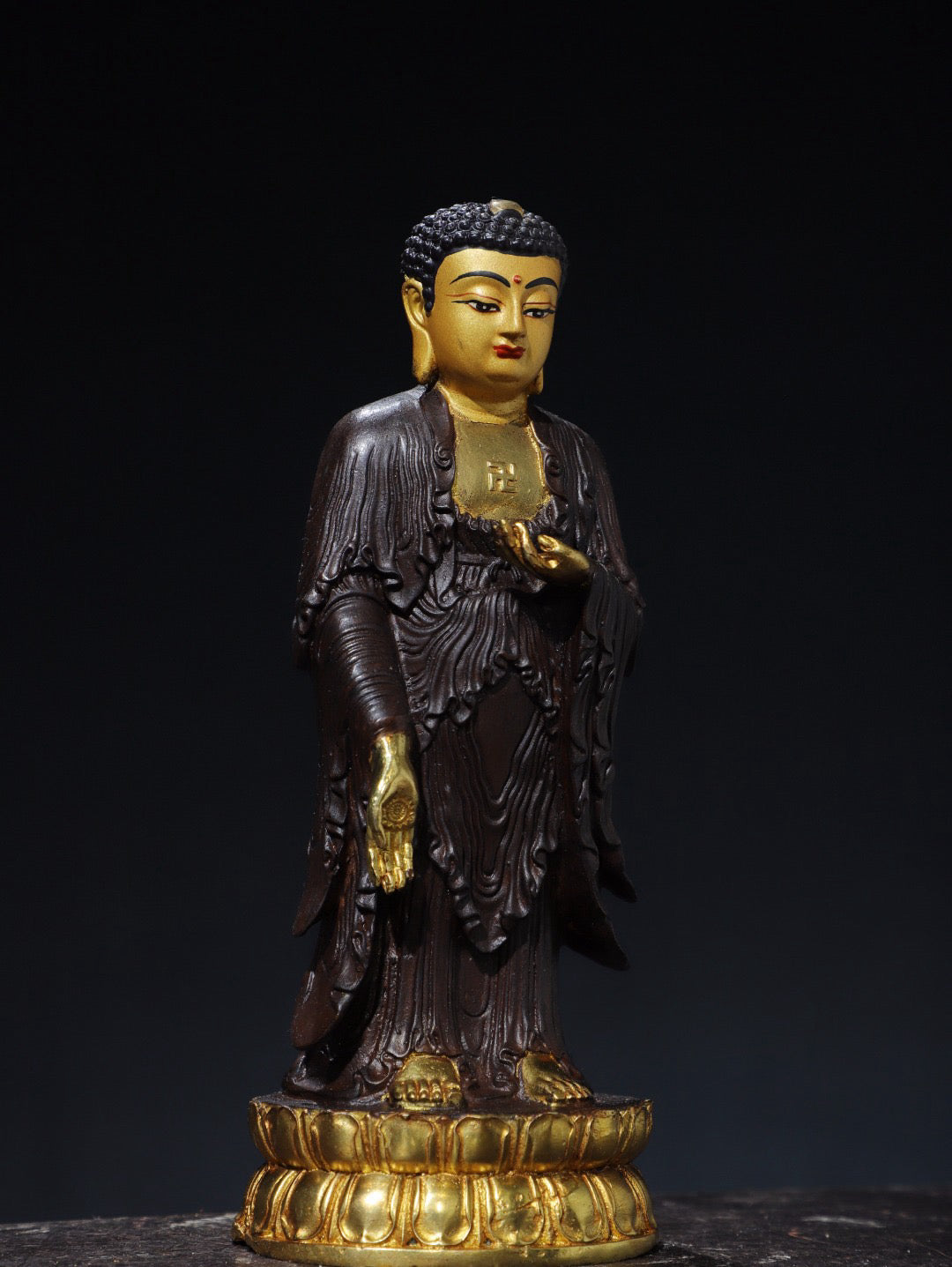 Chinese antique pure copper statue of Amitabha Buddha