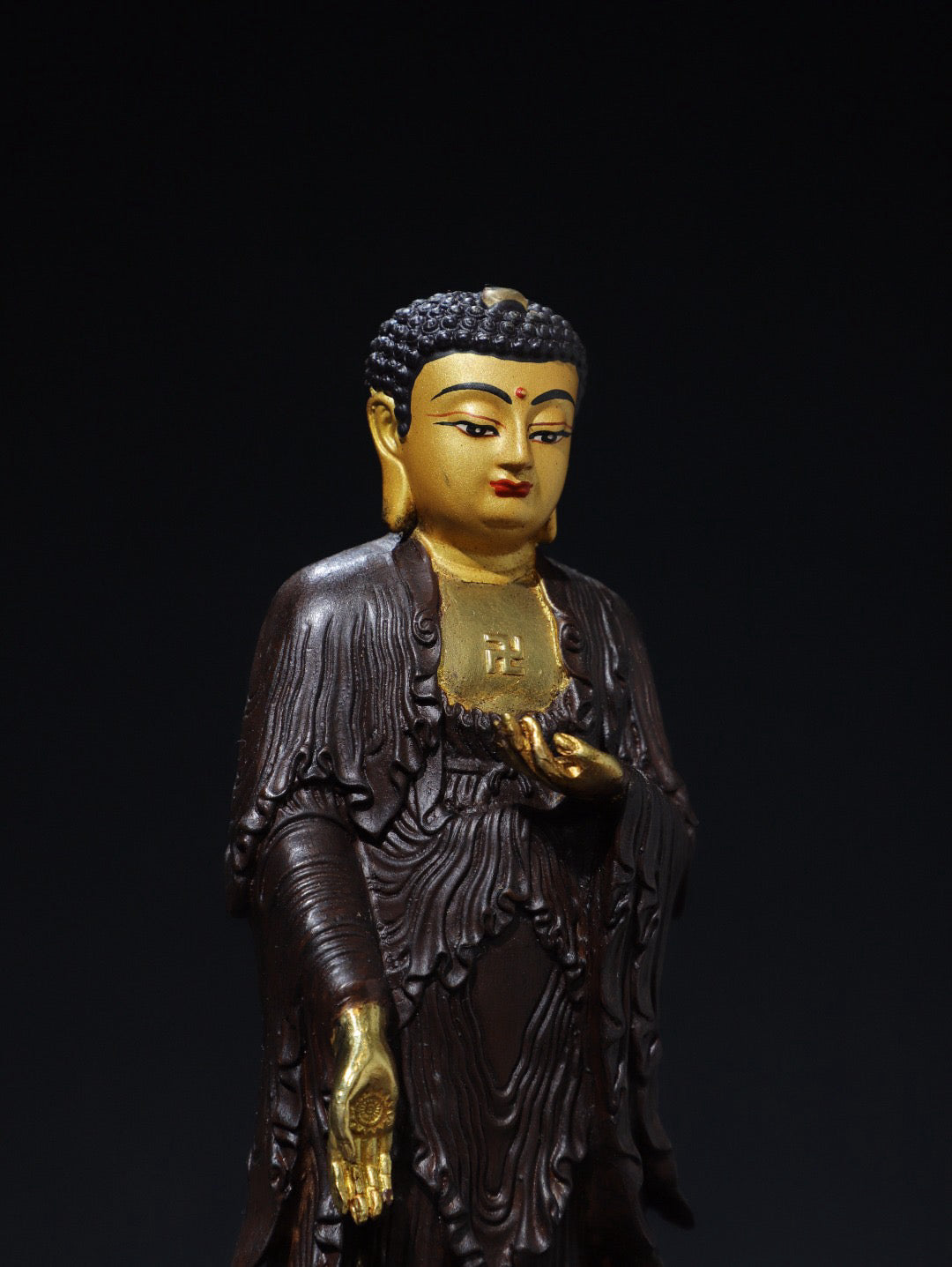 Chinese antique pure copper statue of Amitabha Buddha