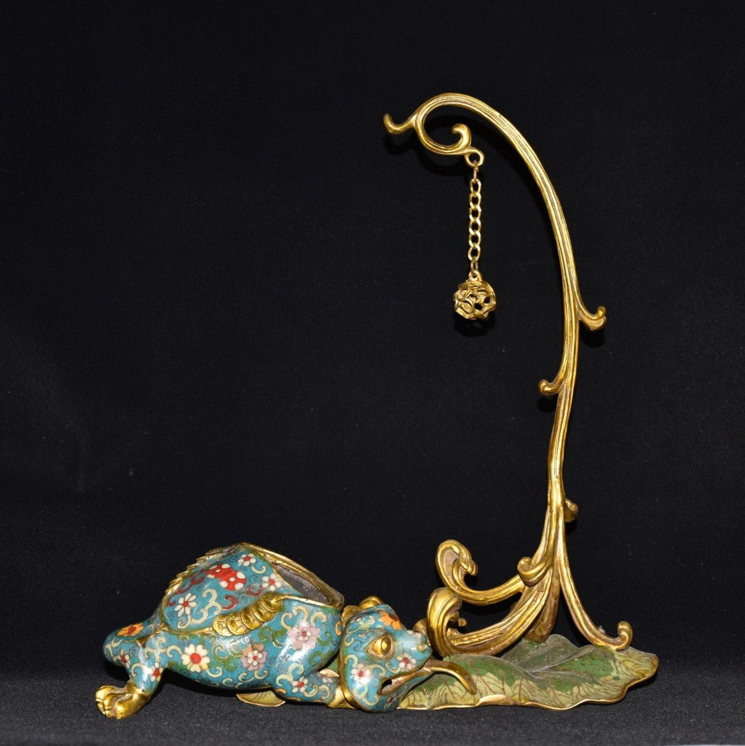 Pure copper cloisonne incense burner ornament