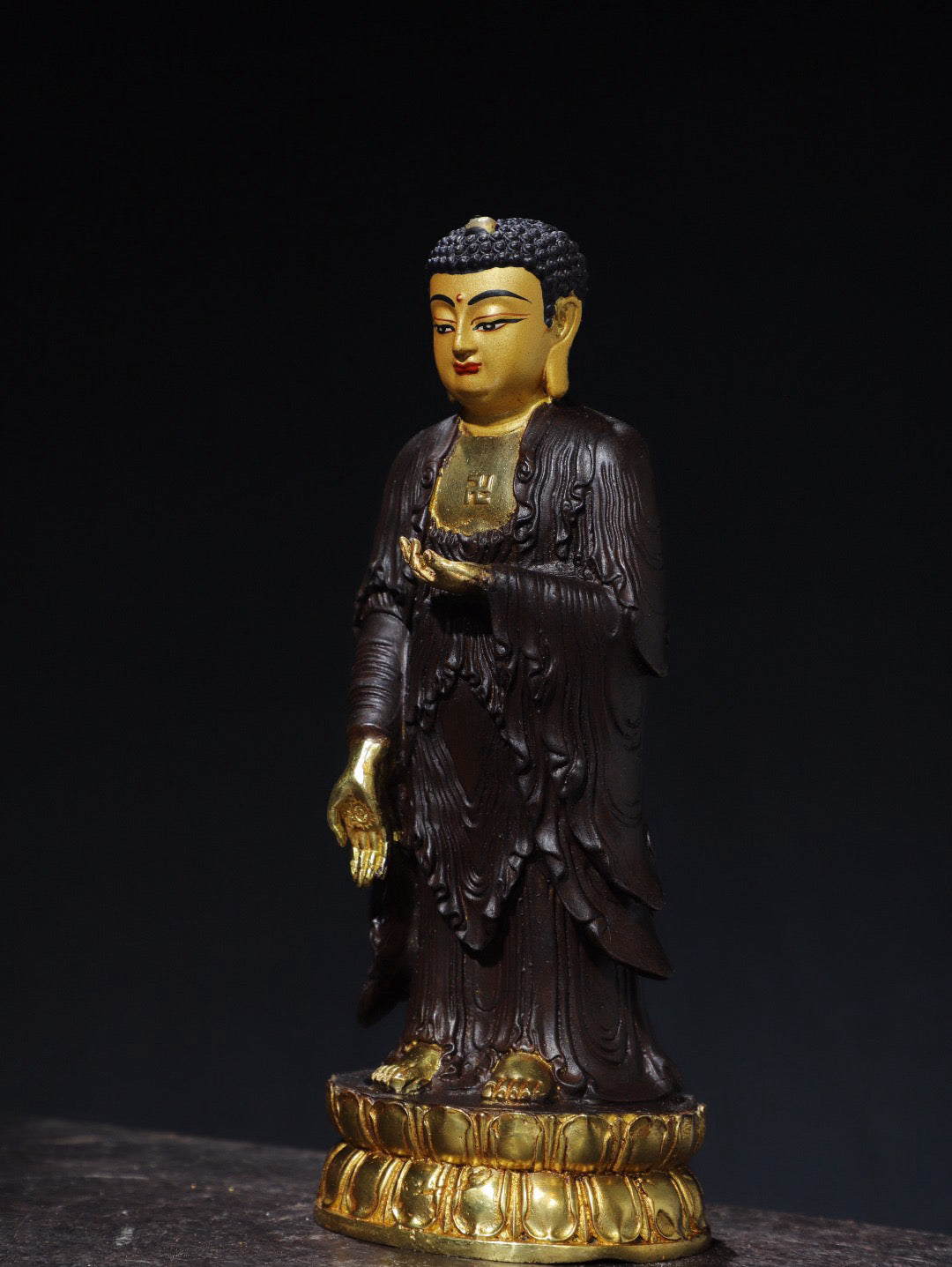 Chinese antique pure copper statue of Amitabha Buddha