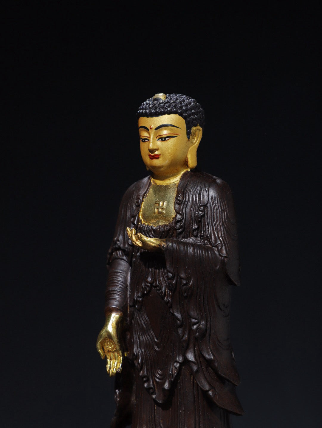 Chinese antique pure copper statue of Amitabha Buddha