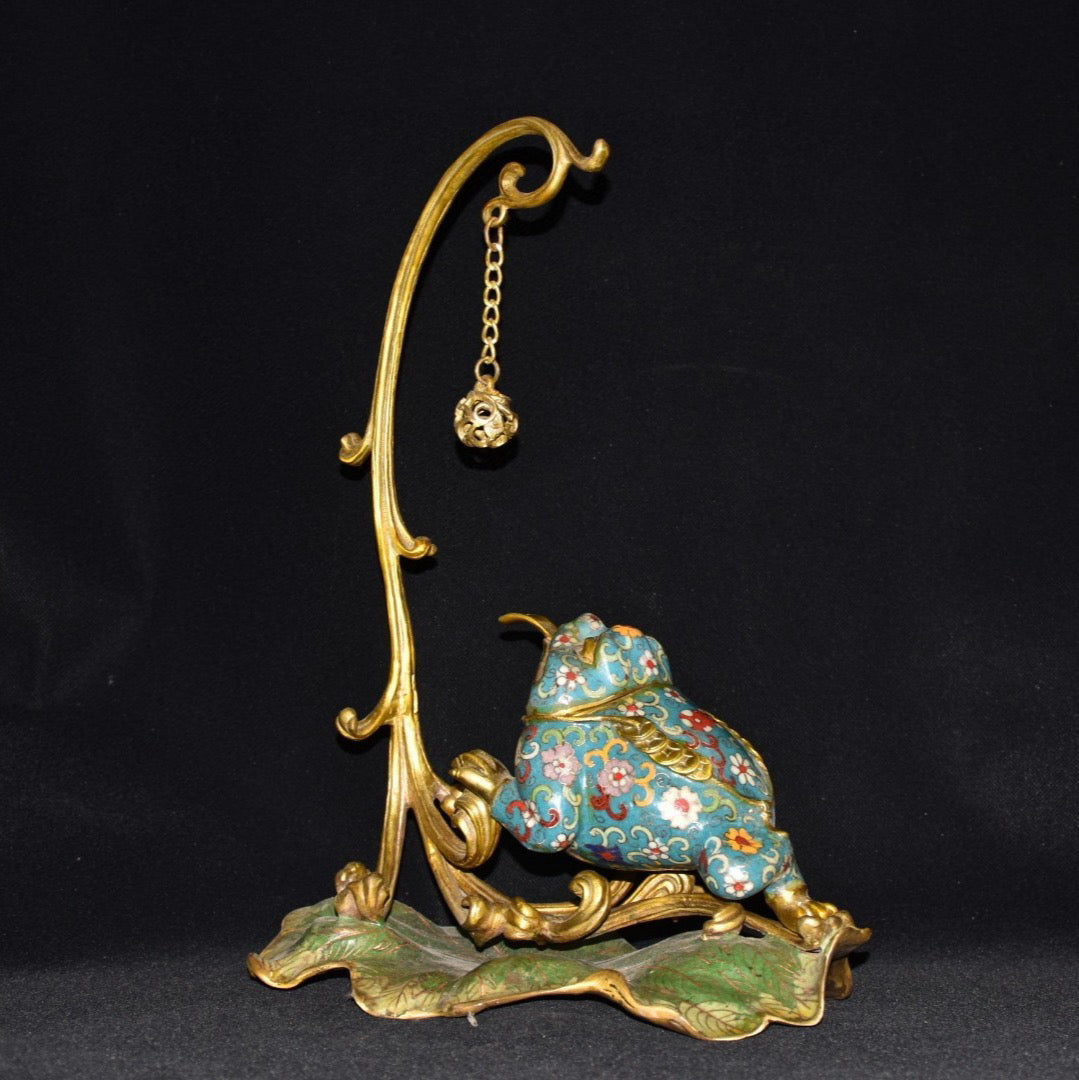 Pure copper cloisonne incense burner ornament