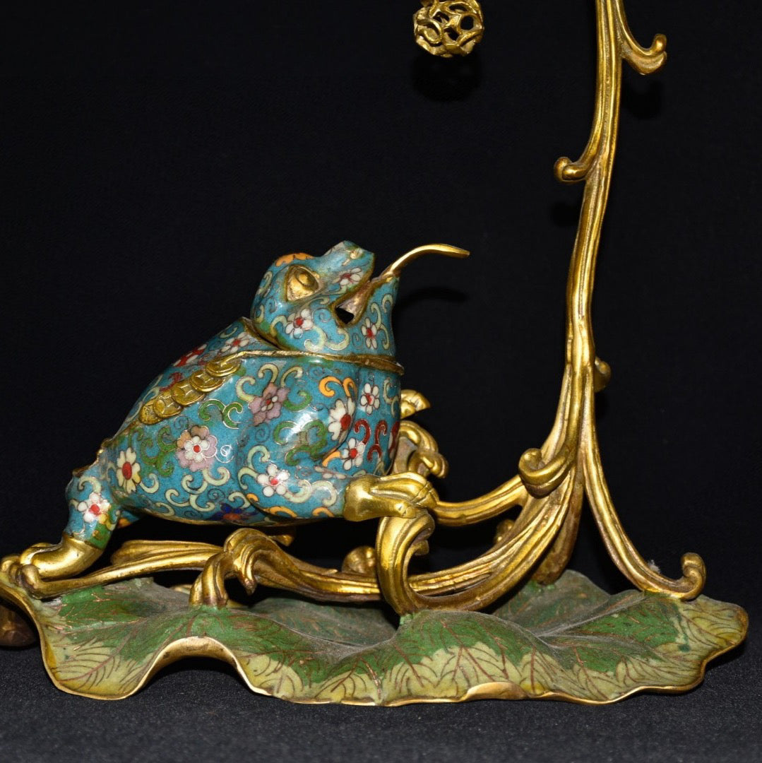 Pure copper cloisonne incense burner ornament