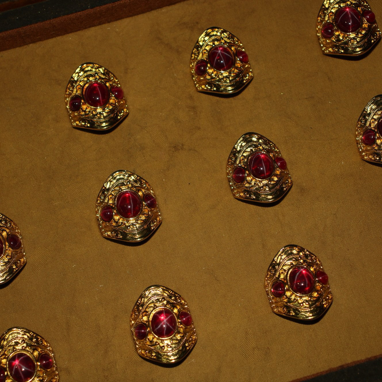 A box of Chinese antique Starlight Cloisonne rings