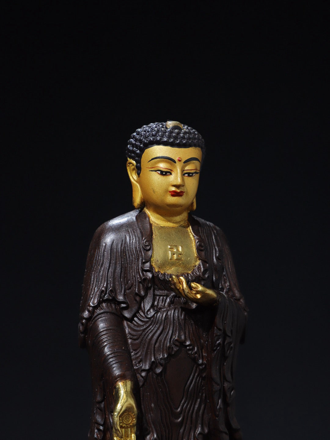 Chinese antique pure copper statue of Amitabha Buddha