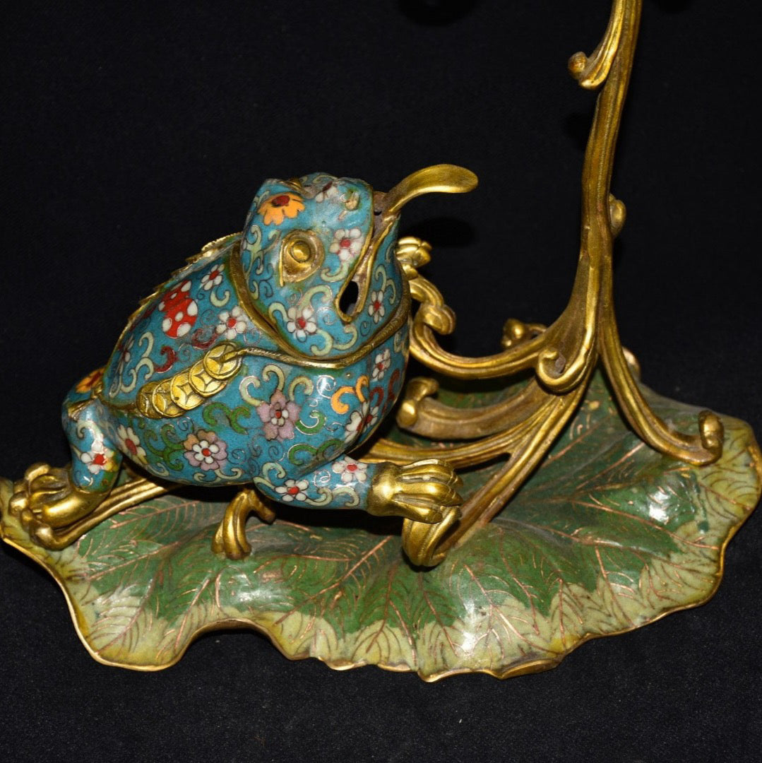 Pure copper cloisonne incense burner ornament