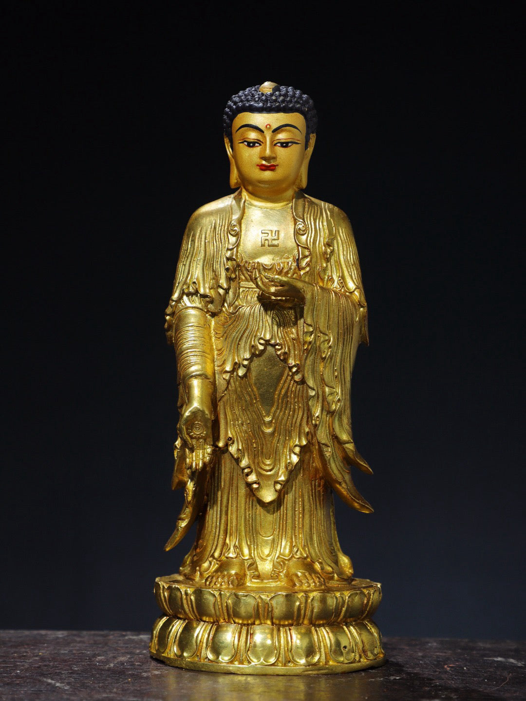Chinese antique pure copper statue of Amitabha Buddha