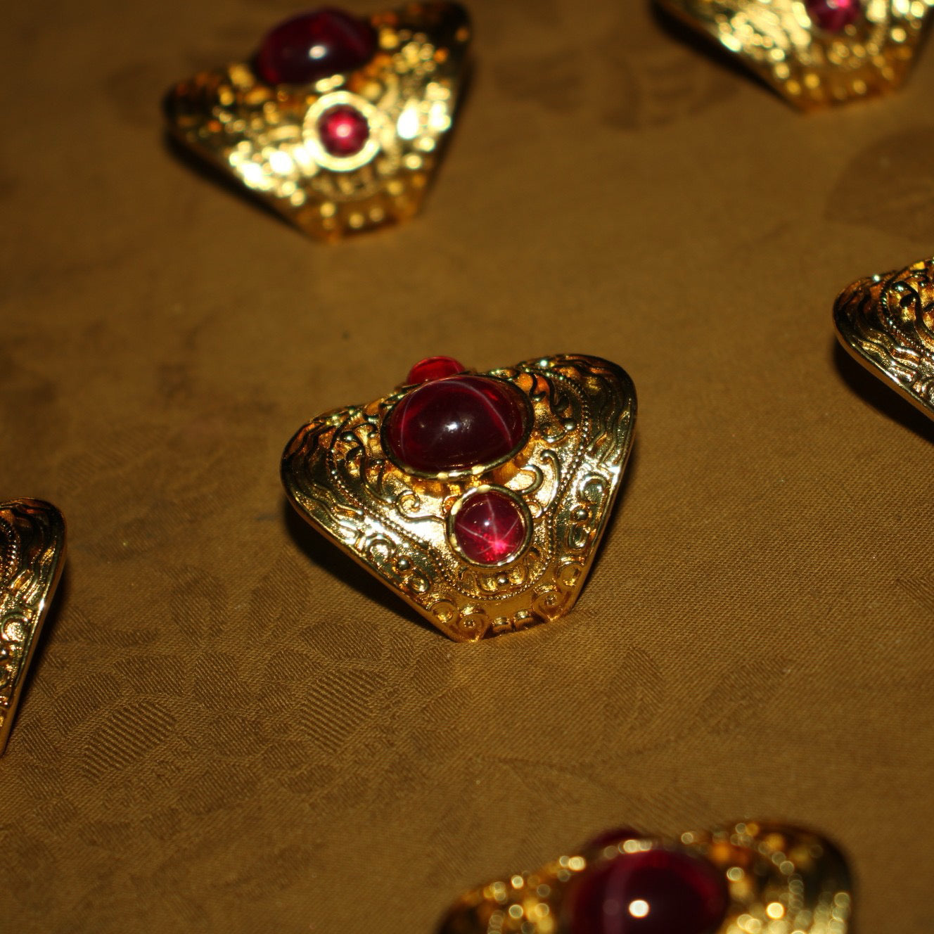 A box of Chinese antique Starlight Cloisonne rings