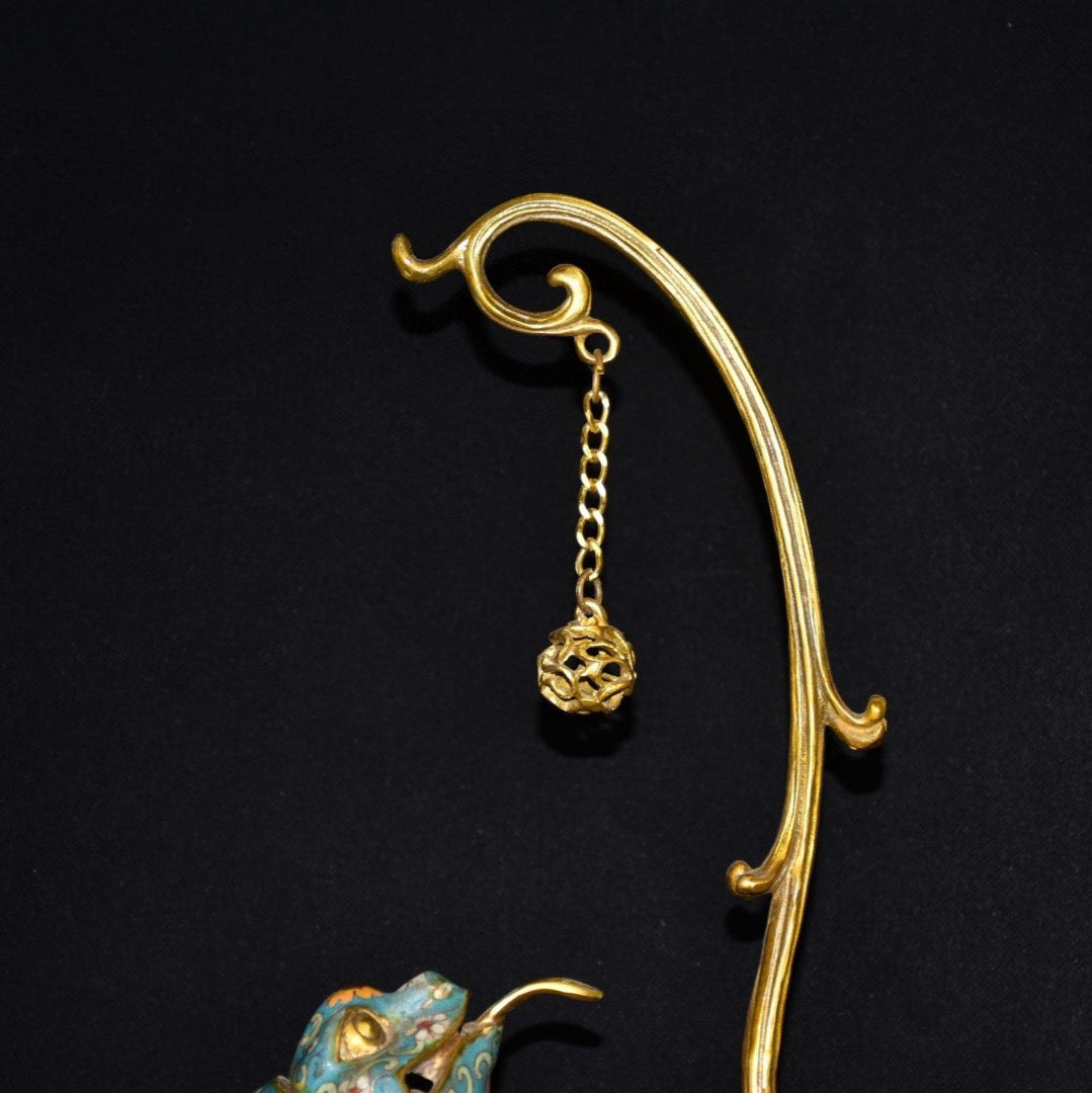 Pure copper cloisonne incense burner ornament