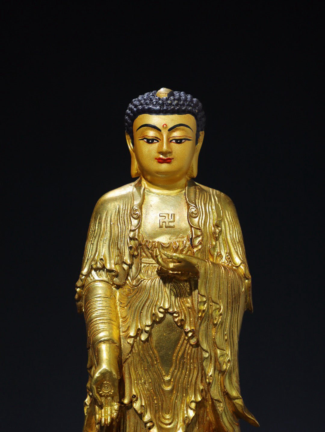 Chinese antique pure copper statue of Amitabha Buddha