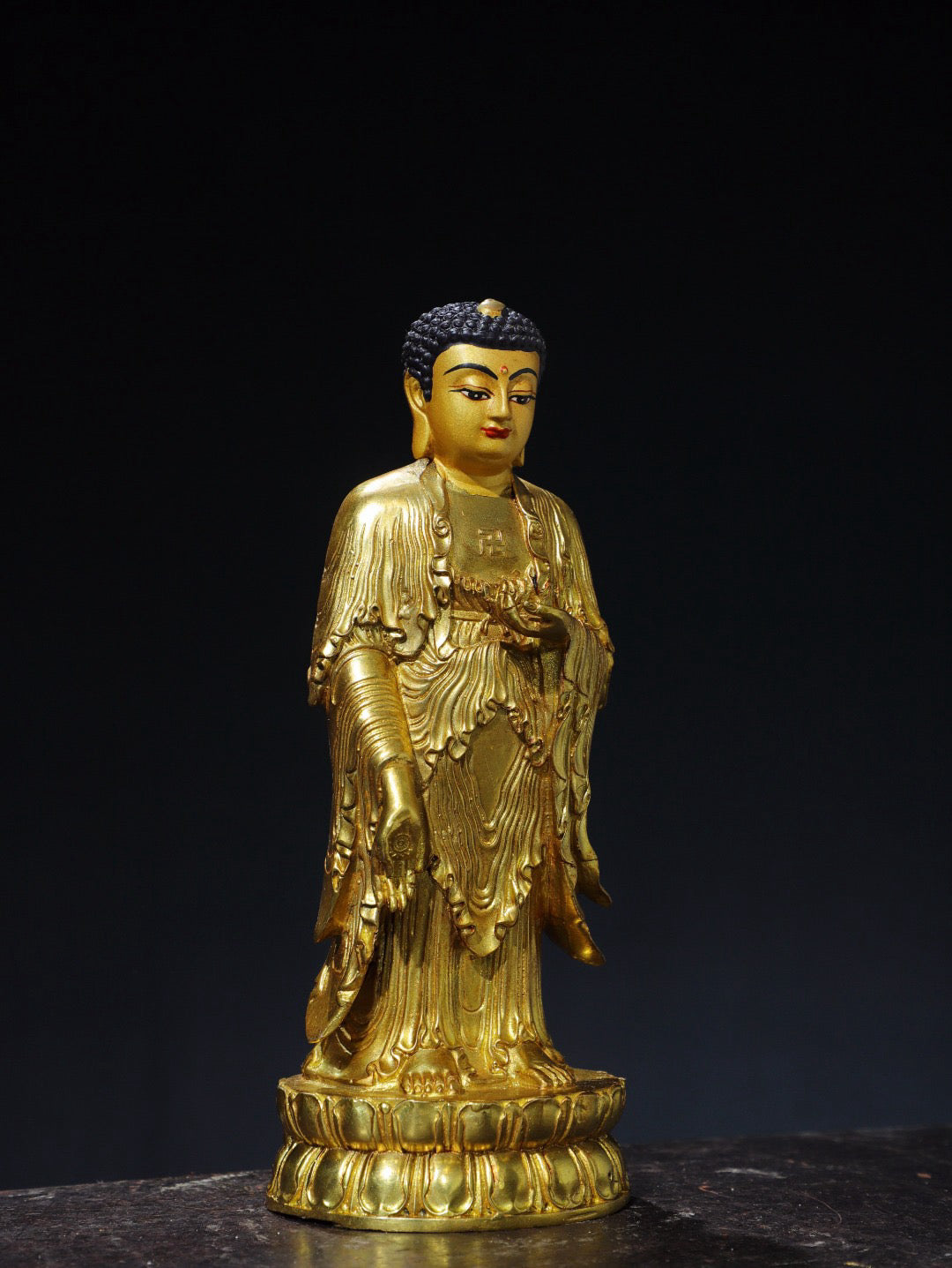 Chinese antique pure copper statue of Amitabha Buddha