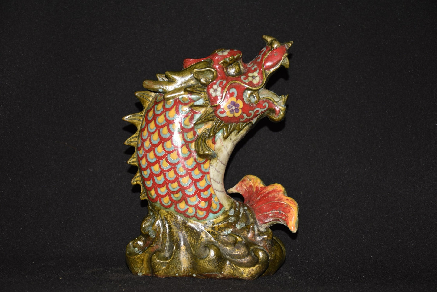 Pure copper cloisonn é smoked dragon fish ornament