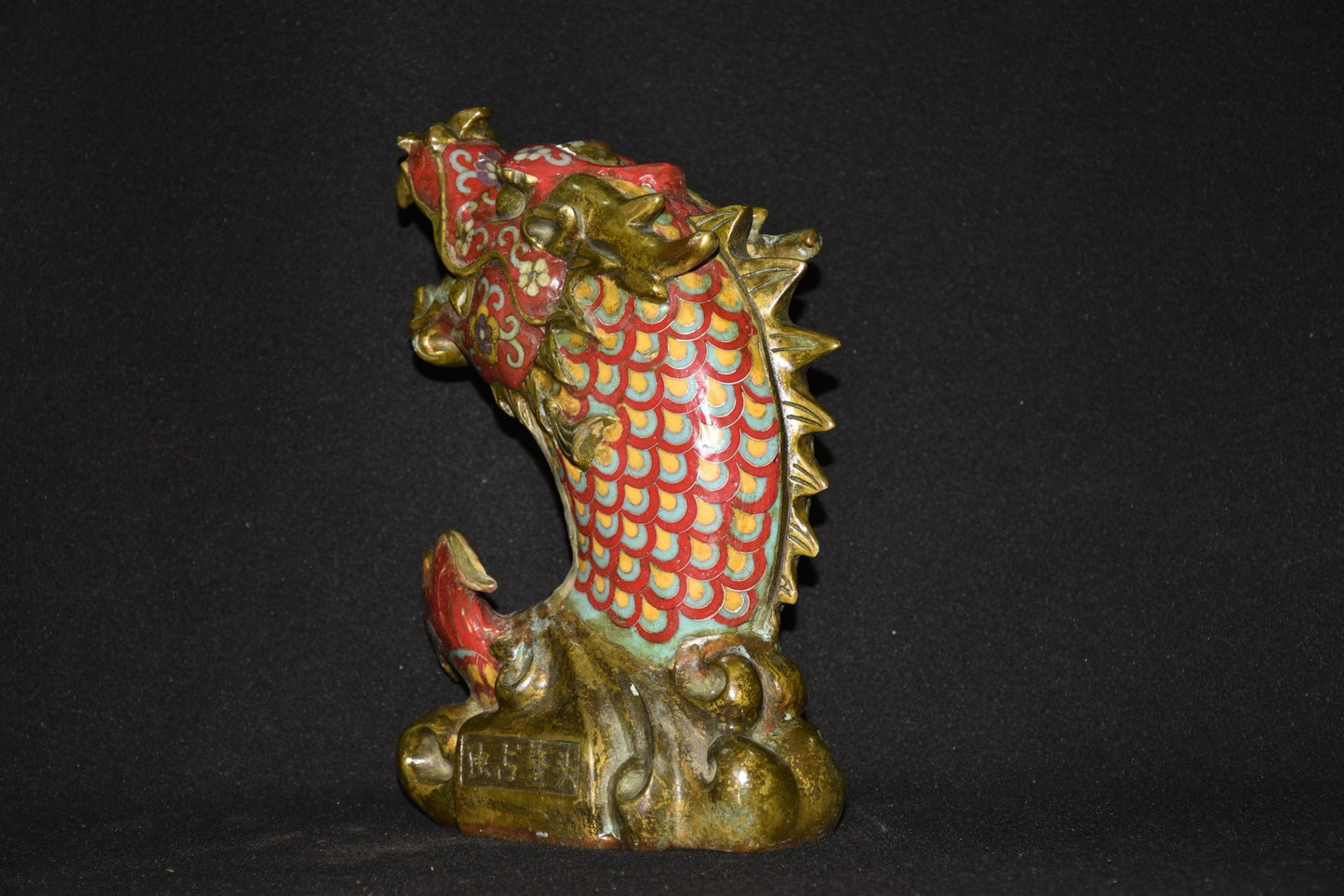 Pure copper cloisonn é smoked dragon fish ornament